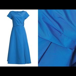 Weekend Max Mara Blue Cotton Blend Midi Dress Size 6